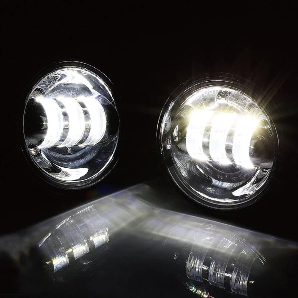 2PCS 4.5'' LED Fog Lights + Housing Bracket for Yamaha Roadstar Silverado XV1600 - Image 3 of 4