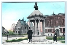 Jeffers Fountain Saginaw MI Michigan Postcard View