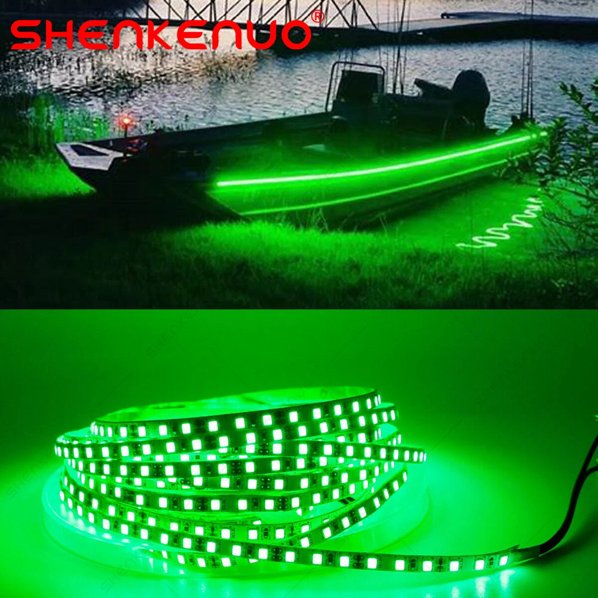 RV Marine Boat 18 Feet Flexible green LED Strip Tape Lights 18 AWG
