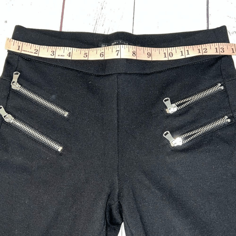 Zara Basic Black zip Pants - image 6