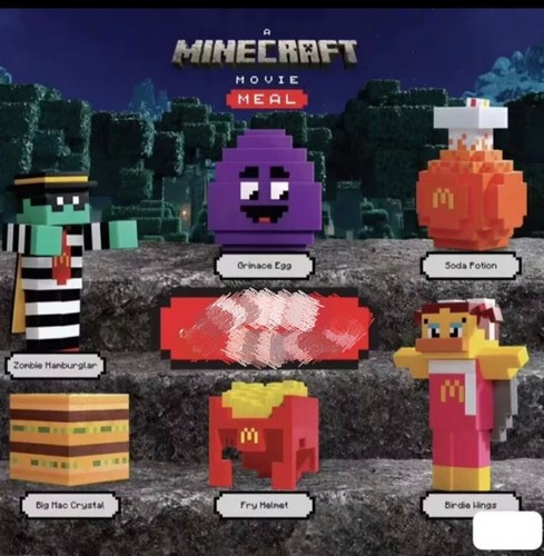 2025 Minecraft Movie Happy Meal Toys Completed Set Of 6 Without CDK Not Blind