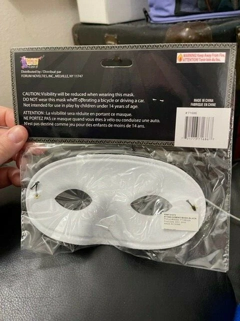 Forum Novelties Black Satin Domino Mask Adult Size New!!! - Image 2 of 2