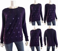 Kersh Womens Size M Pull Over Crew Neck Sequin Knit Sweater Solid Top Shirt Chop on sale Kersh Womens Size M Pull Over Crew Neck Sequin Knit Sweater Solid Top Shirt Chop on sale