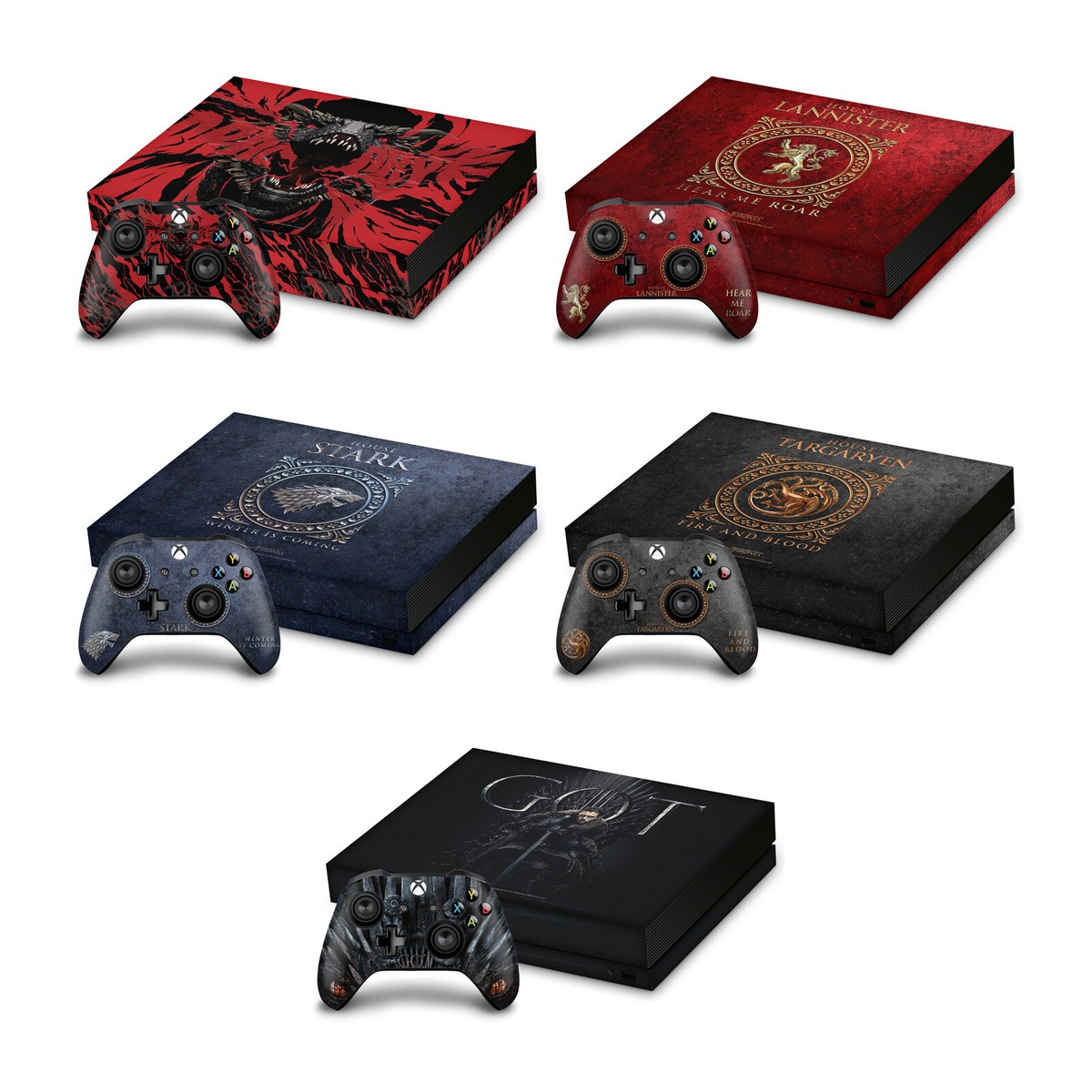 HBO GAME OF THRONES SIGILS AND GRAPHICS VINYL SKIN DECAL FOR XBOX