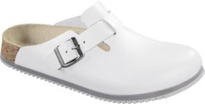 BIRKENSTOCK Ciabatte zoccoli BOSTON 060136 pelle antiscivolo supergrip WHITE BIA