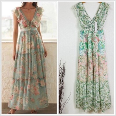 just female maxi dress Batwing Sleeve V-Neck Women Asymmetric Hem Maxi Dress, Orange Floral Stencil Print on Navy / XL