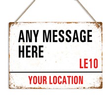 Personalised London Street Sign Metal Plaque Custom Text Family Name Wall Decor