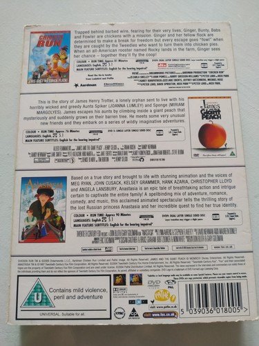 Chicken Run + James and The Giant Peach Roald Dahl - 2 X DVD Region 2 English - Picture 2 of 3