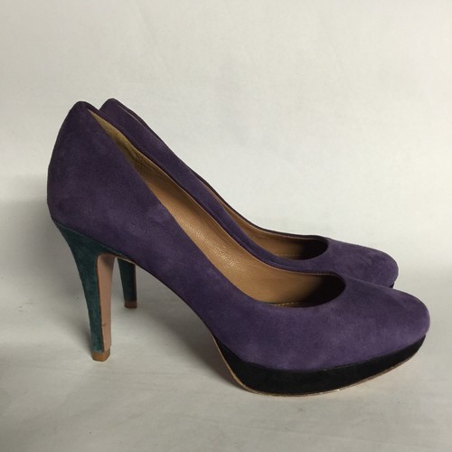Elie Tahari Blair Suede Purple Turquoise Pumps 35 US 4.5-5 Nice! - Picture 4 of 10