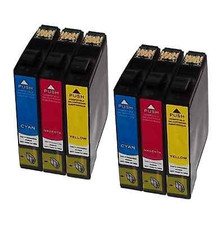6 cartucce stampante per Epson Stylus DX-6050 DX7400 DX7000f DX7450 DX8450 DX-9400F