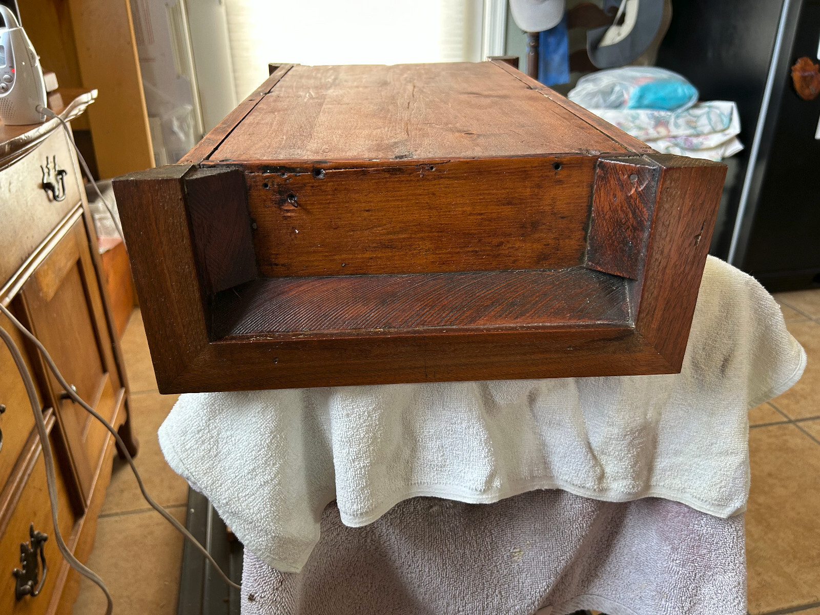 Antique Ithaca No.10 Farmers Calendar Clock Double Dial Wood Case