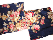 VINTAGE RALPH LAUREN WINSLOW BLUE PINK FLORAL 2 STANDARD PILLOW SHAMS 20X26