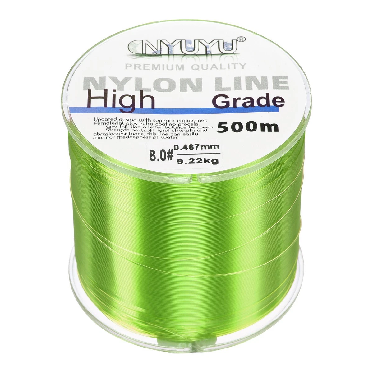 Nylon Fishing Line 547Yard 20Lb Monofilament Fluorocarbon Coated Light  Yellow