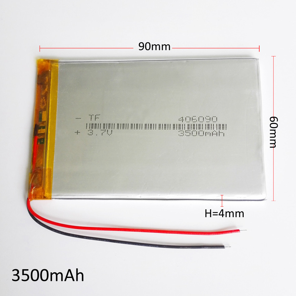 3.7V 3000mAh Li-polymer Rechargeable Battery 406090 LiPo Cell for GPS Mp3 Reader