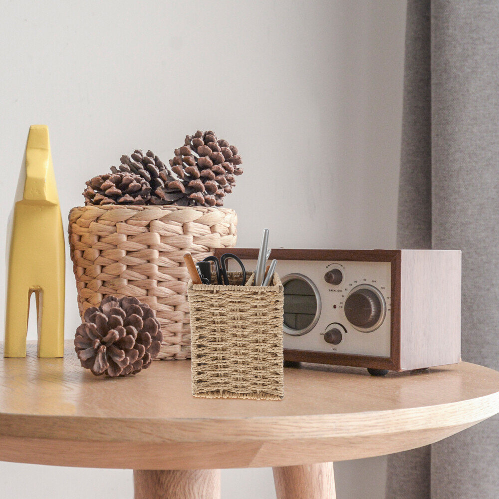 Countertop Storage Baskets Desktop Basket Organizer Large Wicker Baskets-image