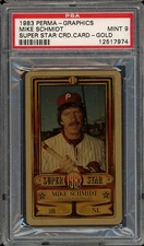 1983 Perma-graphics Super Star Credit Cards Baseball Mike Schmidt Gold PSA 9