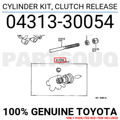 0431330054 Genuine Toyota CYLINDER KIT, CLUTCH RELEASE 04313