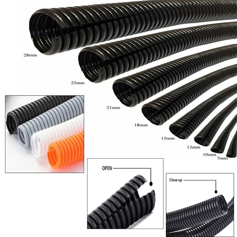 3Meters 7mm 28mmPP insulated corrugated pipe line pipe hose threaded hose plasti