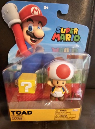 Super Mario 4 inch Action Figure (Red Toad with Question Block ?) - 第 1/1 張圖片
