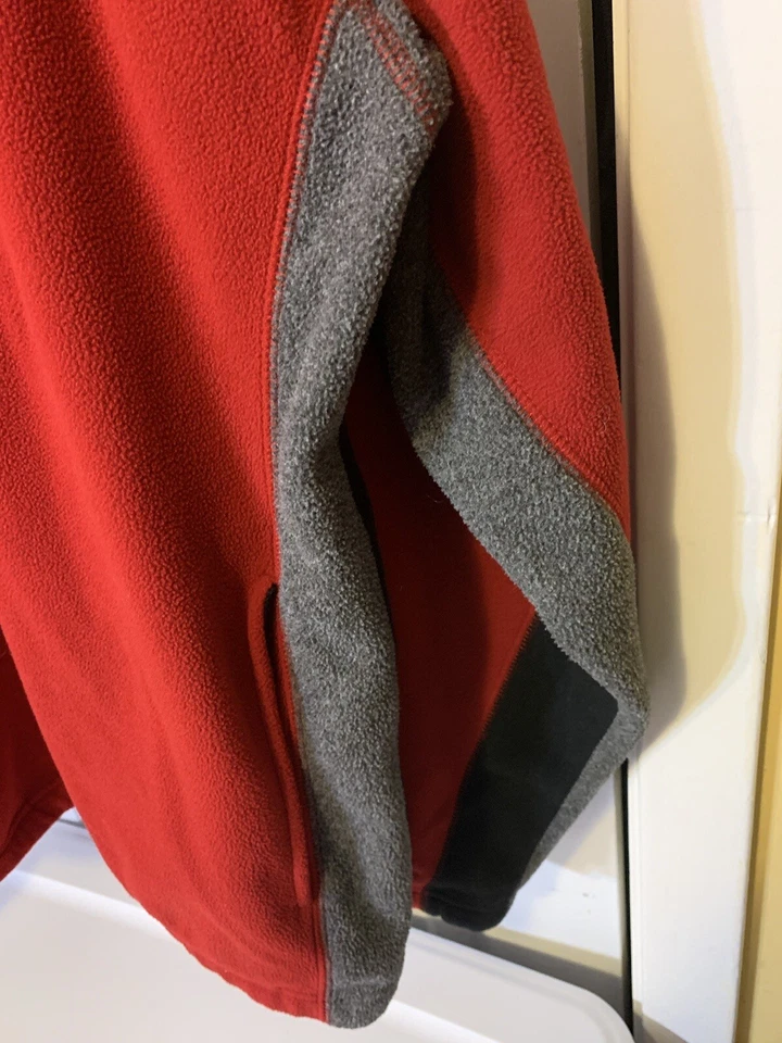 Vtg Chaps Ralph Lauren Mens Sz XL Fleece 1/2 Zip Red Gray Black Sweater Rare - Image 4 of 4