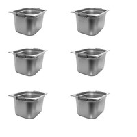 Acmax 6 StüCk Gn 1/2 GastronormbehäLter Gn BehäLter Edelstahl 12,5 Liter Tiefe 2
