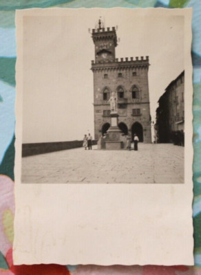 Photo 1953 San Marino Republic Fortress Tower Fountain Vintage L21
