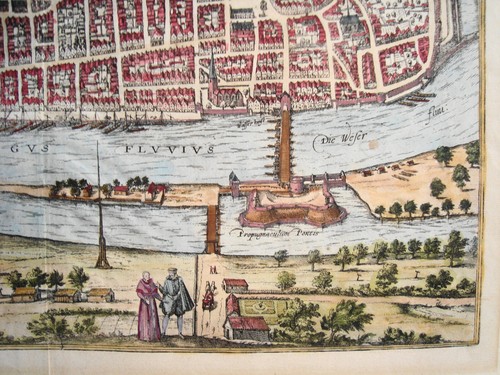 Bremen Weser Dom alter dekorativer Braun und Hogenberg Kupferstich 1580 - Picture 2 of 6
