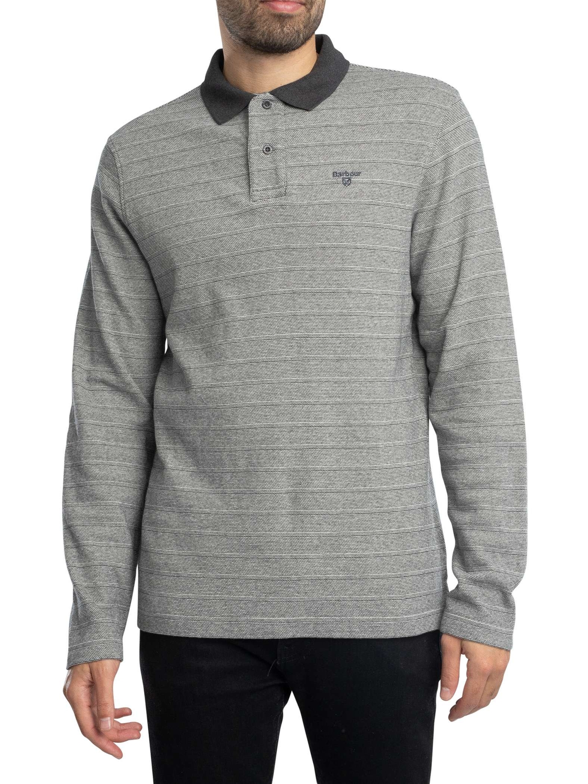 Мужская рубашка поло Cleveland с длинными рукавами Barbour серая 15890₽