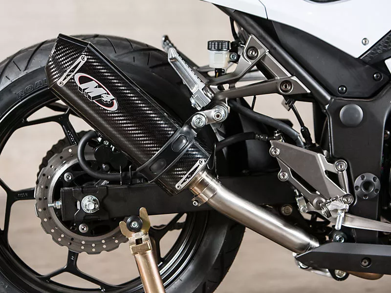 M4 Exhaust Kawasaki Ninja 300 2013 2017 Slip on with CARBON muffler