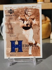 2002 Jim Kelly Upper Deck Rookie F/X Heroes Of Football Game Used Jersey