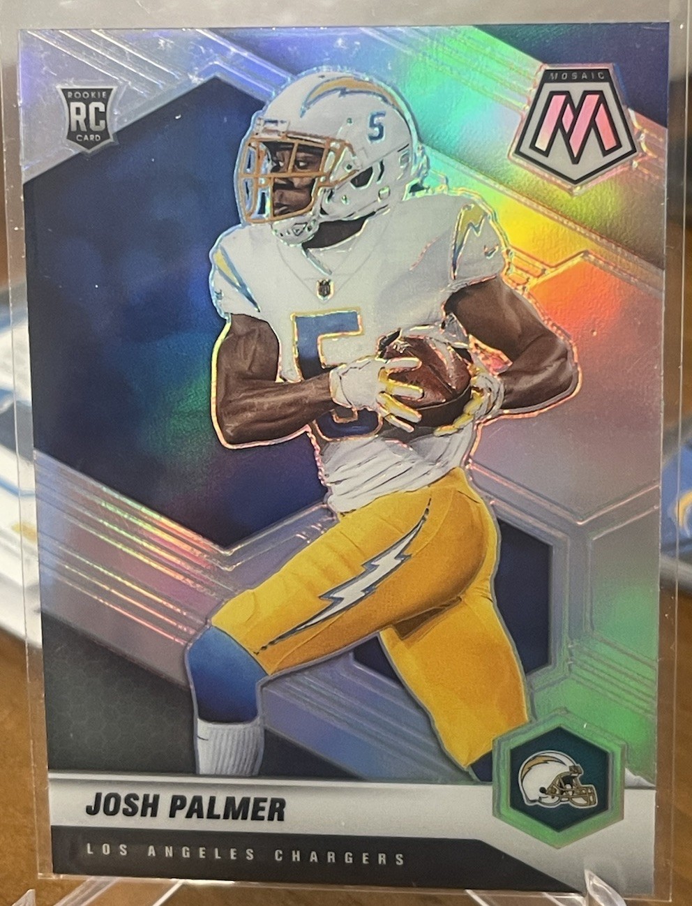 2021 Mosaic Josh Palmer Silver Prizm RC #329-v Los Angeles Chargers Variation