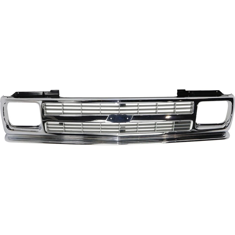 Fits 1991-1994 Chevrolet S10 Blazer Front Grille Chrome Shell with Silver Insert - Image 2 of 4