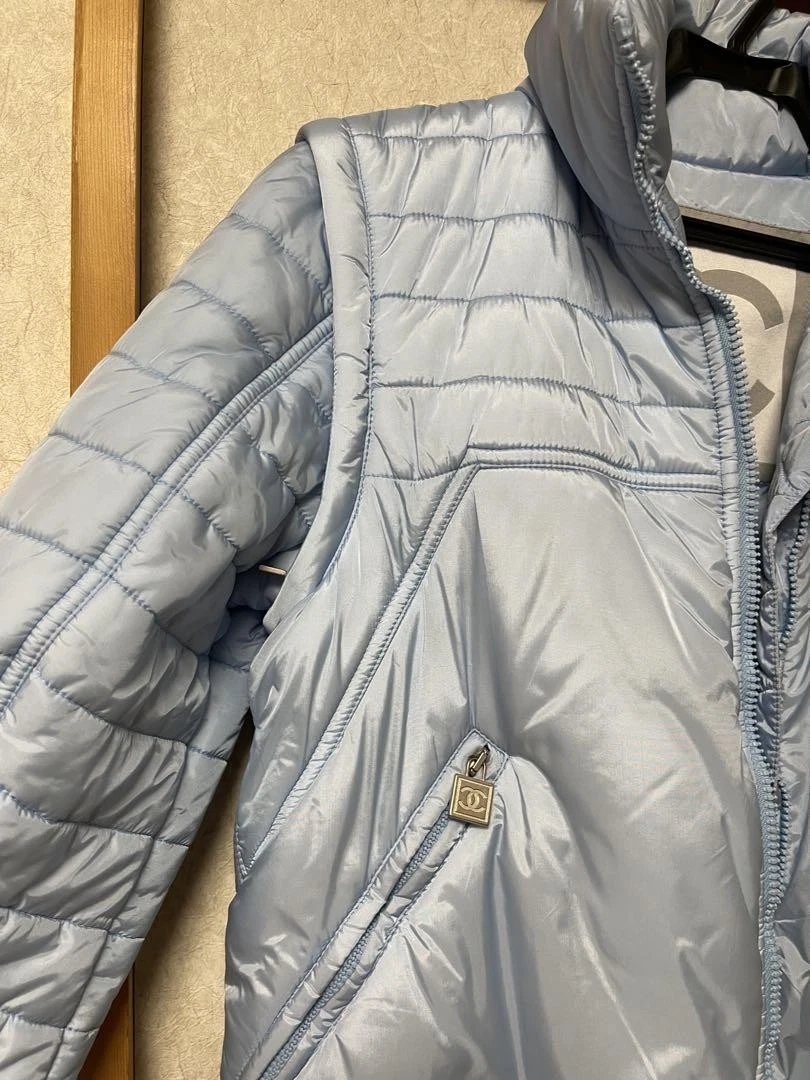 Giacca trapuntata Chanel blu chiaro