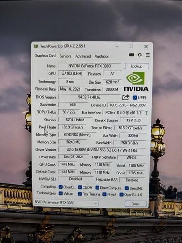 MSI NVIDIA GeForce RTX 3080 SUPRIM X 10GB Graphics Card - Afbeelding 6 van 6