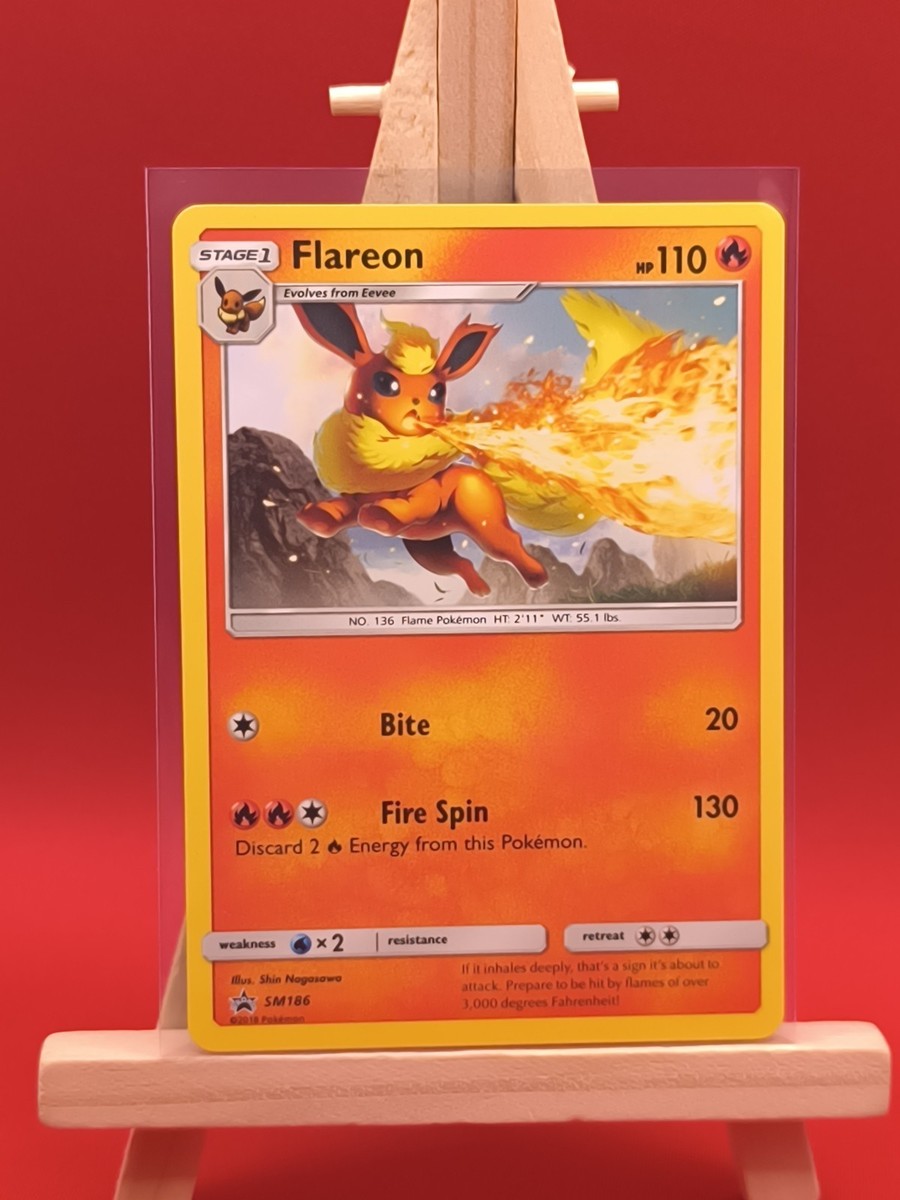 Flareon SM186 Ultra Rare Non Holo Black Star Promo Pokemon