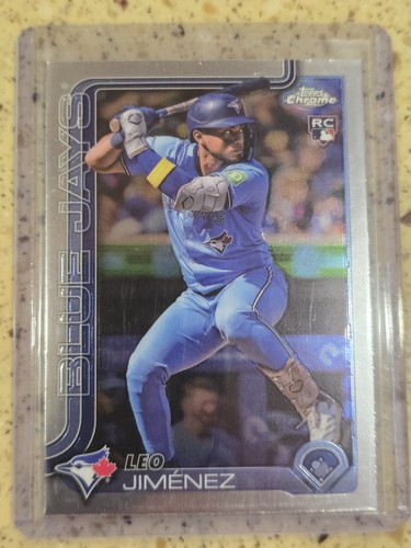 Lote de 3 tarjetas (RC) 2025 Topps cromadas, arroz, mena y jimenez - Imagen 5 de 6
