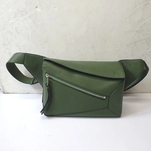 LOEWE Body Bag Puzzle Bum Bag Small Khaki Green Minami Quality 2ND Jewelry Used