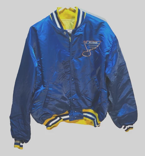 St. Louis Blues NHL Vintage 90s Starter Team Logo Blue Nylon Sewn Jacket L