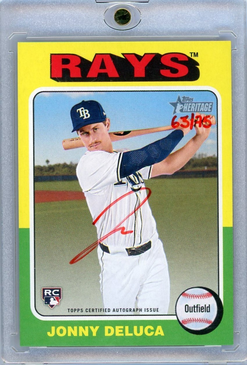 2024 Topps Heritage High Number Jonny Deluca Red Ink Real One Auto RC /75