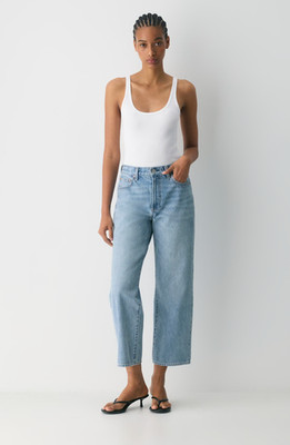Denim Forum Aritzia The Farrah Hi-rise Wide Jean Light Wash Size 24W