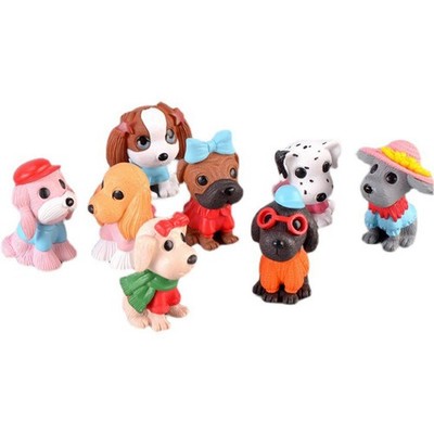 8Pack Different Shapes Resin Puppy Ornaments Car Interior/Home/Office Decoration