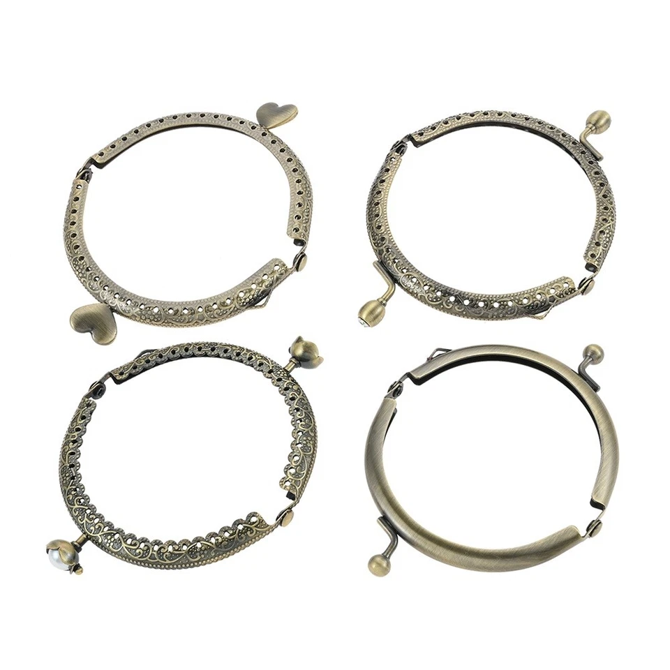 5Pcs 3.35" Semicircular Kiss Lock Clasp Lock Frame Purse Shoulder Bag Handmade - Image 4 of 4