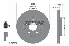 For Textar 92195505 Brake Disc 1 pc. 92195505 Brake disc front L/R fits: Dacia