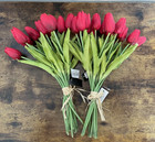 Real Touch Silk Red Tulips, bundles, 24 total, 13" Tall NWT