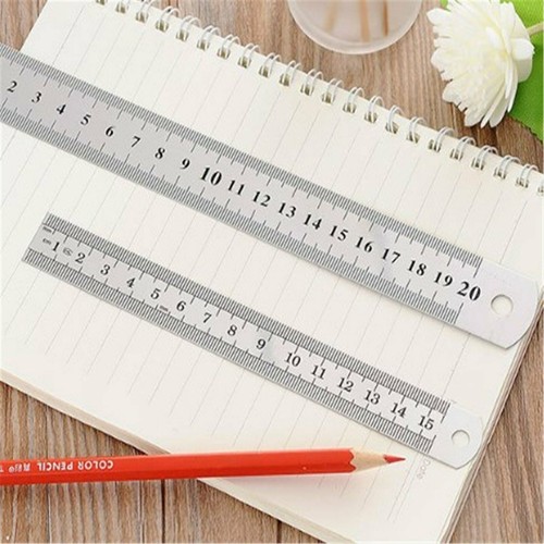3pcs Metal Ruler Stainless Steel Double Sided 15/20/30cm Precision School Office - Picture 8 of 10