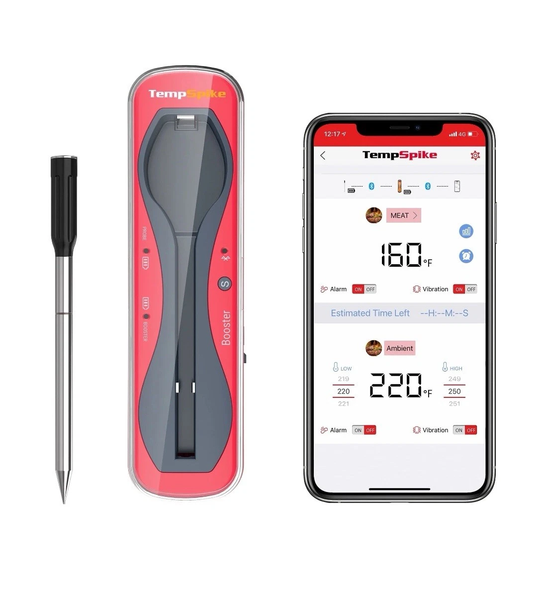 ThermoPro Tempspike Wireless Meat Thermometer Bluetooth - Red (TP960W)