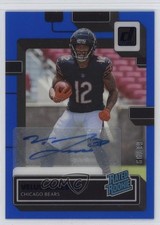 2022 Panini Clearly Donruss Rated Rookie Blue 61/99 Velus Jones Jr #80 Auto 1ca6
