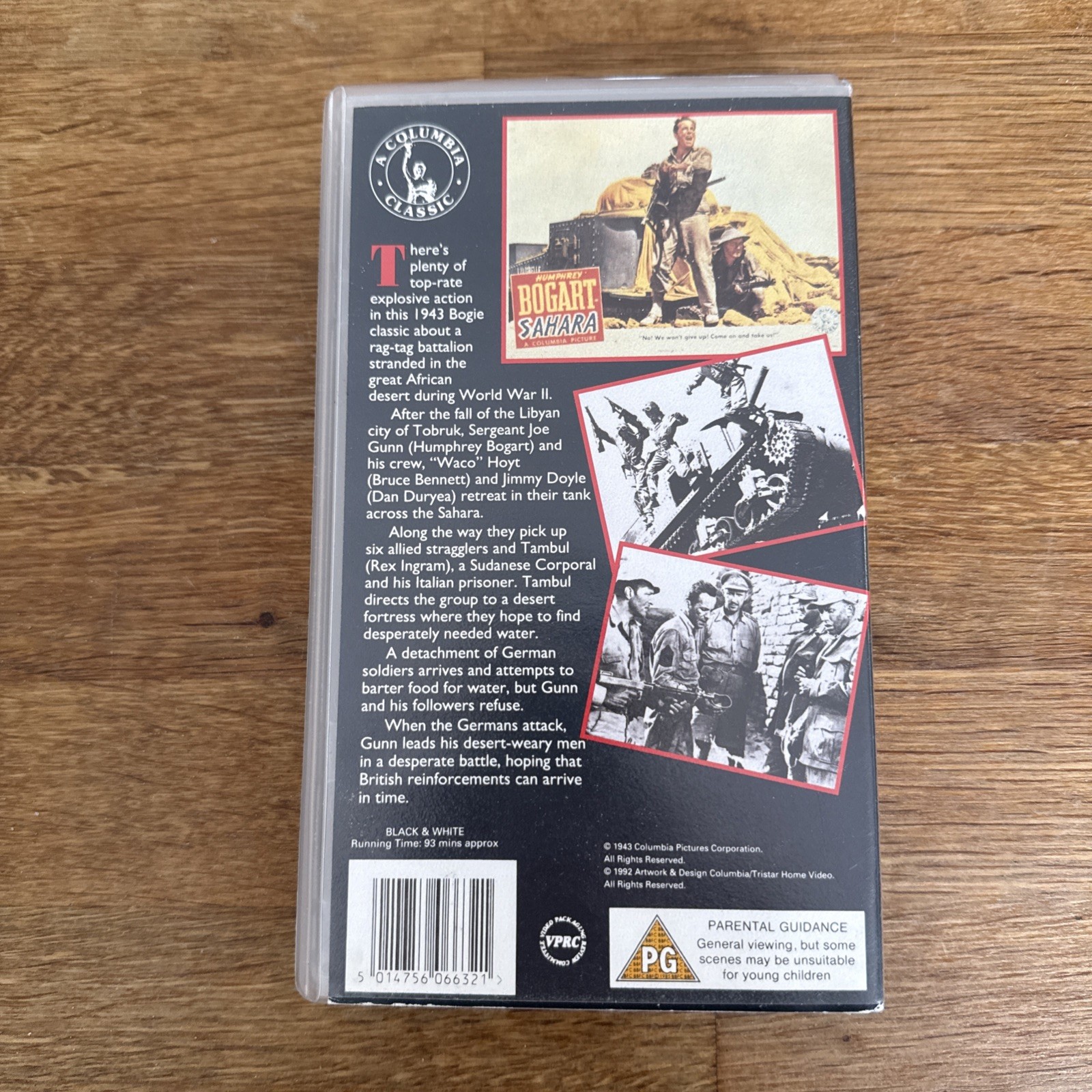 SAHARA (VHS) GENUINE ORIGINAL RARE VIDEO! (1943) H. BOGART image 2