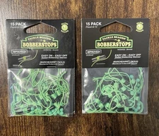 Tackle Beacon Bobber Stops~Slotted Sleeve~Glow in Dark Beads~15 In Pack~Lot of 2