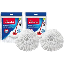 Vileda Turbo Spin Mop Refill, Pack of 2 Turbo Mop Head Replacements